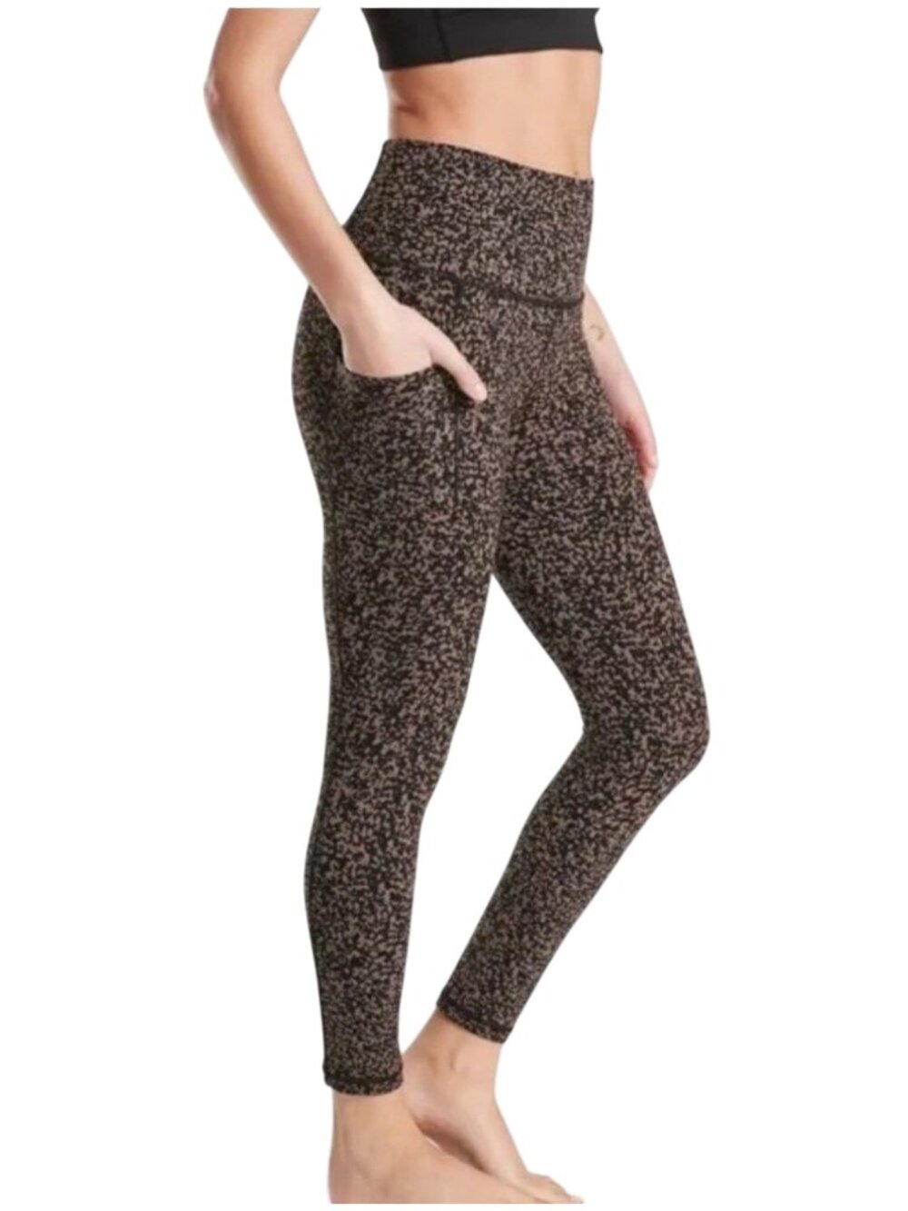 Athleta Salutation Stash Pocket Gravel Tight M 23" Crop Calf Leggings